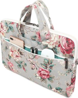 Canvaslove Rose Pattern Water Resistant Laptop Shoulder Messenger Bag for MacBook Pro 16 inch,15.6 inch and 15 inch-16 inch Laptop