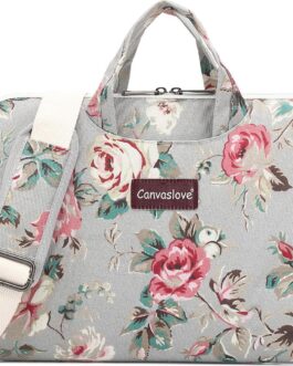 Canvaslove Rose Pattern Water Resistant Laptop Shoulder Messenger Bag for MacBook Pro 16 inch,15.6 inch and 15 inch-16 inch Laptop