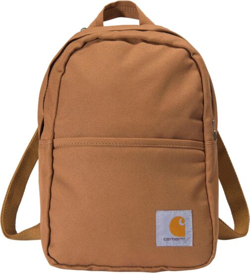 Carhartt Mini Backpack, Everyday Essentials Daypack for Men and Women, Brown, One Size