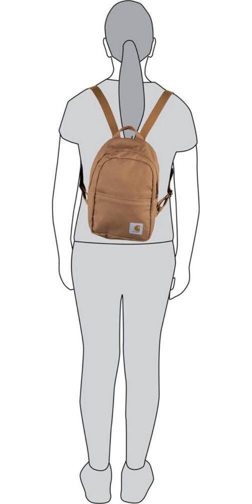 Carhartt Mini Backpack, Everyday Essentials Daypack for Men and Women, Brown, One Size - Image 5