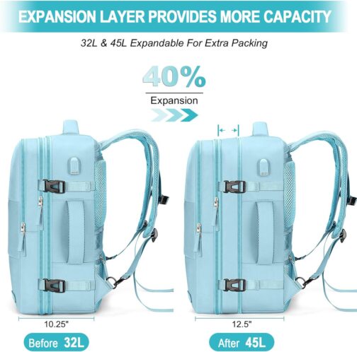 Carry On Backpack, 42L Flight Approved Travel Backpack for Men Women,Airline Approved Gym Backpack Waterproof Business Laptop Daypack Laptop Backpack,Casual Daypack for Business Weekend Hiking - Image 3