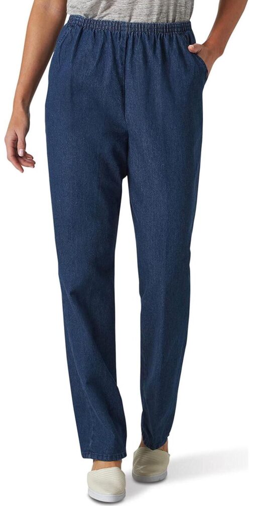 Chic Classic Collection Womens Cotton Pull-On Pant With Elastic Waist