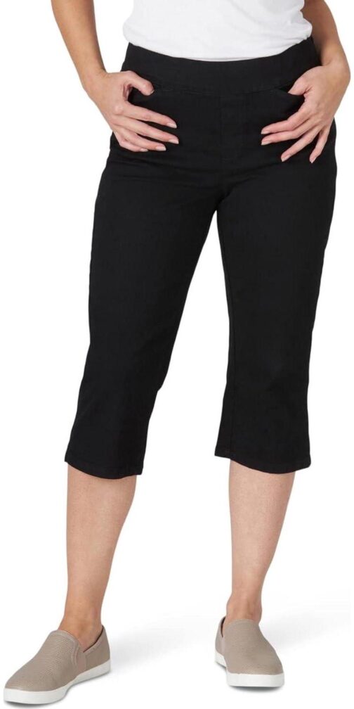 Chic Classic Collection Womens Easy Fit Elastic Waist Pull-On Capri