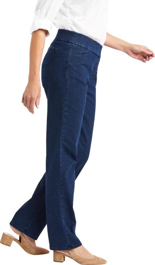 Chic Classic Collection Womens Easy-Fit Elastic-Waist Pant - Image 2