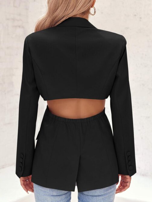 Cicy Bell Women's Fitted Sexy Blazers Casual Open Front Long Sleeve Trendy Tailored Cut Out Blazer Jackets - Image 3