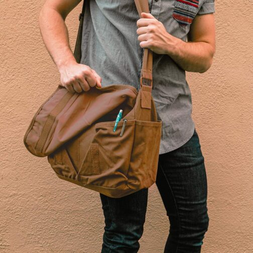 Classic Vintage Messenger Bag - Original Heavyweight Cotton Canvas Shoulder Bag with Upgraded Features - Image 7