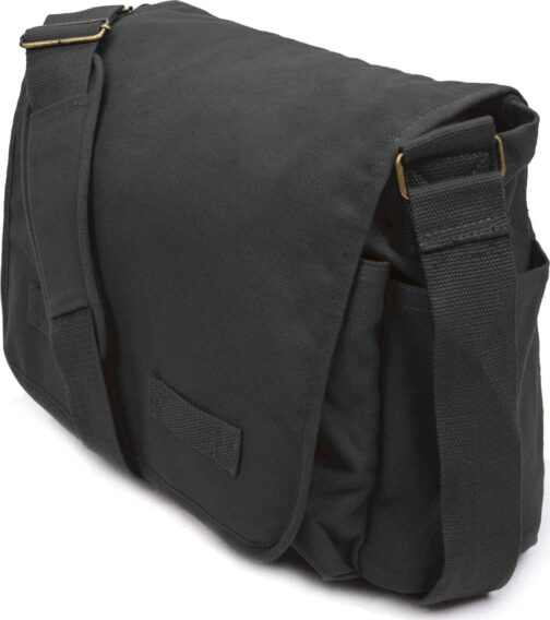 Classic Vintage Messenger Bag - Heavyweight Cotton Canvas Shoulder Bag - Image 2