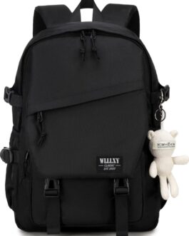College School Bag for Men Women Laptop Backpack 15.6 Inch Anti Theft Travel Daypack Large Elementary Middle High Bookbags for Teens Girls Boys Students-Medium black