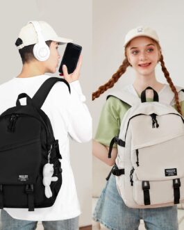 College School Bag for Men Women Laptop Backpack 15.6 Inch Anti Theft Travel Daypack Large Elementary Middle High Bookbags for Teens Girls Boys Students-Medium black