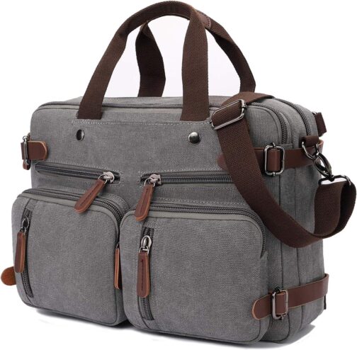 Convertible Laptop Backpack 17.3 Inch Messenger Bag for Men/Women