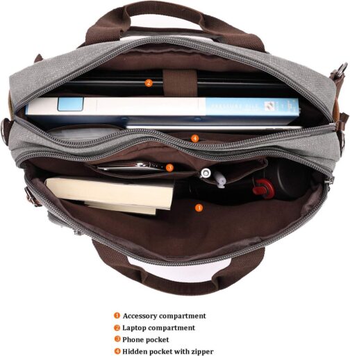 Convertible Laptop Backpack 17.3 Inch Messenger Bag for Men/Women - Image 6
