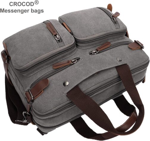 Convertible Laptop Backpack 17.3 Inch Messenger Bag for Men/Women - Image 2