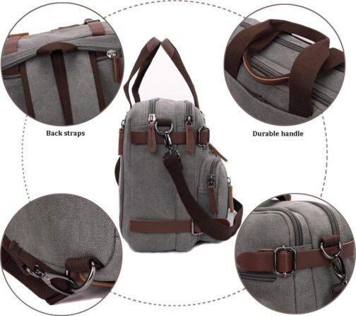 Convertible Laptop Backpack 17.3 Inch Messenger Bag for Men/Women - Image 7
