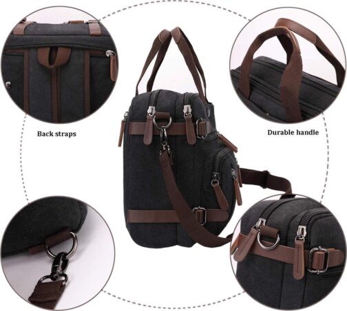 Convertible Laptop Backpack 17.3 Inch Messenger Bag for Men/Women - Image 7