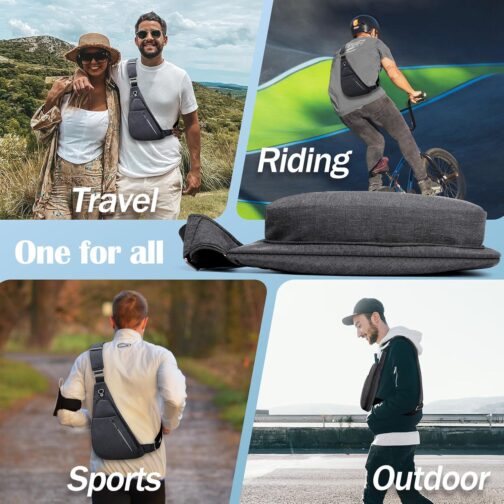 Crossbody Bag Anti-Theft Lightweight Casual Shoulder Backpack Sling Chest Bag Belt Rucksack for Travel Bicycle Sport - Image 2