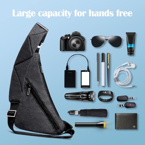 Crossbody Bag Anti-Theft Lightweight Casual Shoulder Backpack Sling Chest Bag Belt Rucksack for Travel Bicycle Sport - Image 4