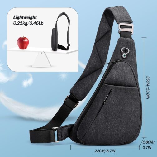 Crossbody Bag Anti-Theft Lightweight Casual Shoulder Backpack Sling Chest Bag Belt Rucksack for Travel Bicycle Sport - Image 3