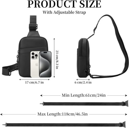 Crossbody Bag for Women Men Small Sling Shoulder Bag Lightweight Waterproof Purses Chest Bag for Travel - Image 2