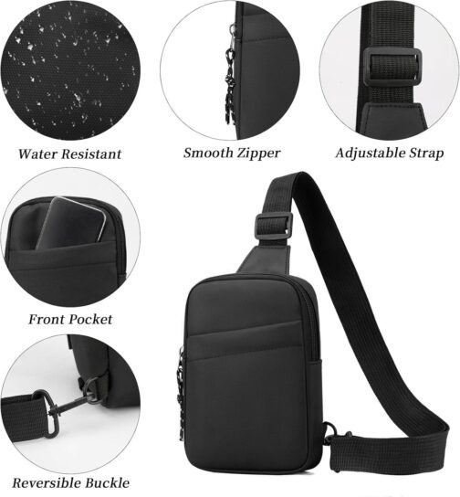 Crossbody Bag for Women Men Small Sling Shoulder Bag Lightweight Waterproof Purses Chest Bag for Travel - Image 4