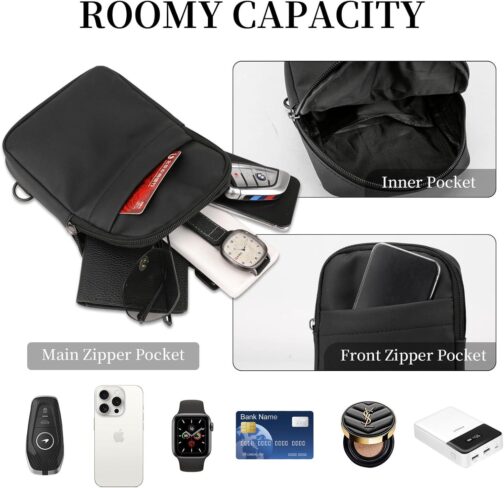 Crossbody Bag for Women Men Small Sling Shoulder Bag Lightweight Waterproof Purses Chest Bag for Travel - Image 3