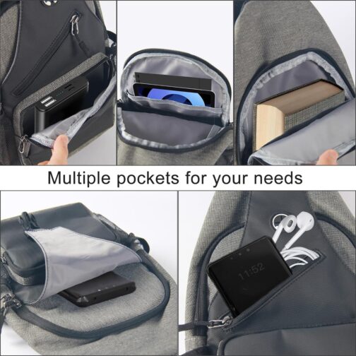 Crossbody Bags Sling Backpack Multipurpose Cross body Shoulder Bag for Men and Women Chest Bag Travel Hiking Daypack - Image 6