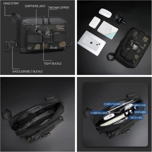 Crossbody Bags Sling Bag Chest Shoulder for Men Women Travel Hiking Daypacks Bicycle bag Motorcycle bag Outdoors - Image 7