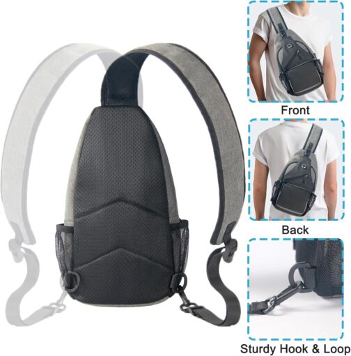 Crossbody Bags Sling Backpack Multipurpose Cross body Shoulder Bag for Men and Women Chest Bag Travel Hiking Daypack - Image 5