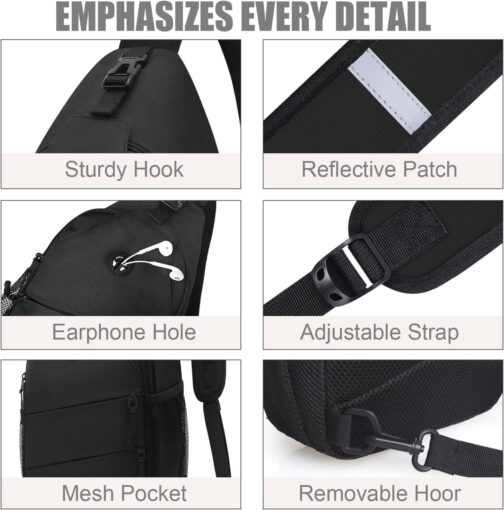 Crossbody Bags for Women Men Trendy Sling Bag Bakpack Casual Chest Bag with Convertible Shoulder Strap - Image 5