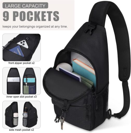 Crossbody Bags for Women Men Trendy Sling Bag Bakpack Casual Chest Bag with Convertible Shoulder Strap - Image 3
