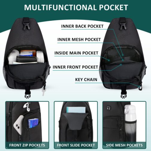 Crossbody Bags for Women Trendy,Sling Bag for Men with Adjustable Shoulder,Travel Essentials Backpack for Traveling - Image 3