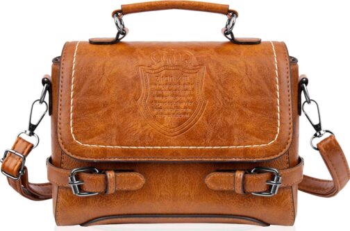 Crossbody Bags for Women, Top-Handle Soft PU Leather Purses for Women, Quiet Luxury Women's Shoulder Handbags with Adjustable Strap Small Clutch Purse (Brown)