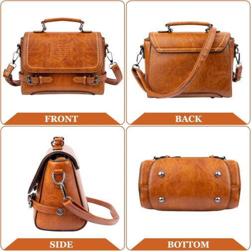 Crossbody Bags for Women, Top-Handle Soft PU Leather Purses for Women, Quiet Luxury Women's Shoulder Handbags with Adjustable Strap Small Clutch Purse (Brown) - Image 3