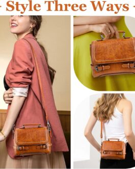 Crossbody Bags for Women, Top-Handle Soft PU Leather Purses for Women, Quiet Luxury Women’s Shoulder Handbags with Adjustable Strap Small Clutch Purse (Brown)