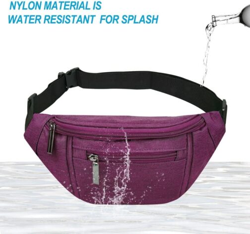 Crossbody Fanny Pack for Women Fashionable,Fashion Waist Bag Purse,Belt Bag for Travel Walking Running Hiking Cycling,Easy Carry Any Phone,Wallet (Purple) - Image 6