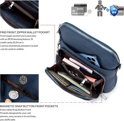 Crossbody Purse for Women,Lightweight Medium Crossbody Bag Soft Leather Women's Shoulder Handbags with Tassel - Image 4