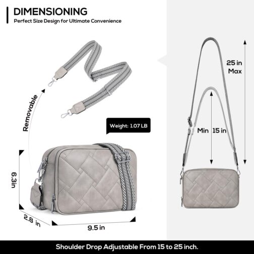 Crossbody Purse for Women,Quilted Crossbody bags Small Shoulder Handbag with RFID Card Slots - Image 7