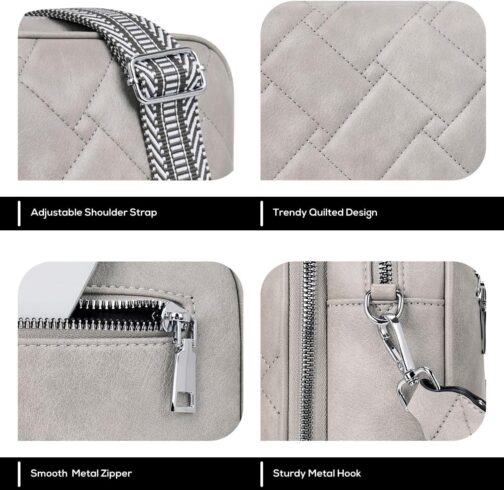 Crossbody Purse for Women,Quilted Crossbody bags Small Shoulder Handbag with RFID Card Slots - Image 6