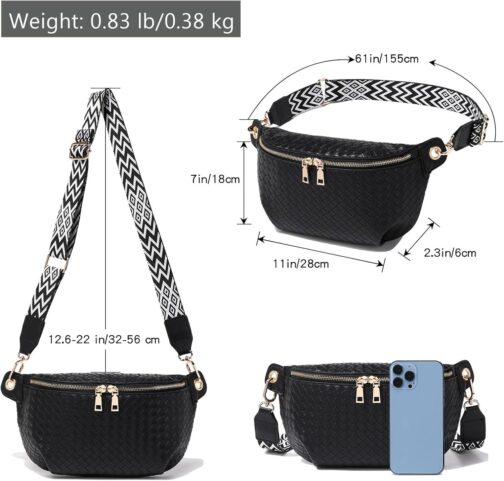 Crossbody Sling Bag Purse for Women - Small Chest Fanny Pack Trendy Travel Faux Leather Cross Body Bags with Adjustable Strap - Image 2