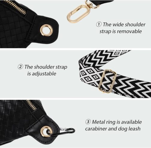 Crossbody Sling Bag Purse for Women - Small Chest Fanny Pack Trendy Travel Faux Leather Cross Body Bags with Adjustable Strap - Image 3