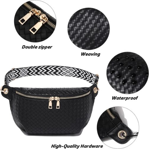Crossbody Sling Bag Purse for Women - Small Chest Fanny Pack Trendy Travel Faux Leather Cross Body Bags with Adjustable Strap - Image 5
