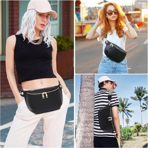 Crossbody Sling Bag Purse for Women - Small Chest Fanny Pack Trendy Travel Faux Leather Cross Body Bags with Adjustable Strap - Image 6