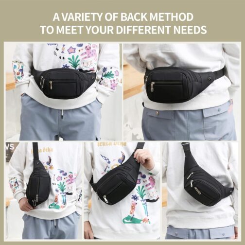 DAITET Crossbody Fanny Pack for Men&Women,Large Waist Bag and Hip Bum Bag with Adjustable Strap for Outdoors Workout Traveling Casual Running Hiking Cycling - Image 6