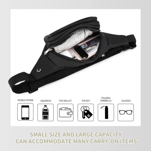 DAITET Crossbody Fanny Pack for Men&Women,Large Waist Bag and Hip Bum Bag with Adjustable Strap for Outdoors Workout Traveling Casual Running Hiking Cycling - Image 3
