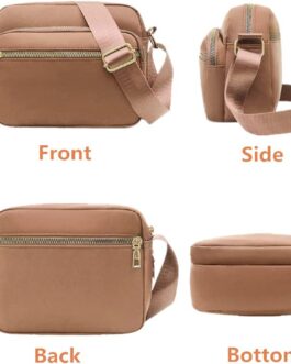 DIHKLCIO Nylon Crossbody Bags for Women Purses and Handbags Women’s Casual Messenger Bags Waterproof Black Crossbody Purse