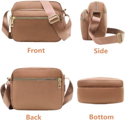 DIHKLCIO Nylon Crossbody Bags for Women Purses and Handbags Women's Casual Messenger Bags Waterproof Black Crossbody Purse - Image 2
