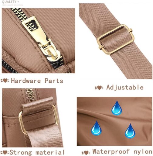 DIHKLCIO Nylon Crossbody Bags for Women Purses and Handbags Women's Casual Messenger Bags Waterproof Black Crossbody Purse - Image 3