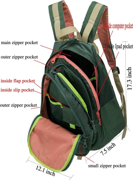 DORIS&JACKY UNISEX Campus Backpack Large Capacity Travel Casual Daypack For Women Men - Image 3