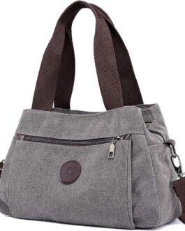 DOURR Hobo Handbags Canvas Crossbody Bag for Women, Multi Compartment Tote Purse Bags