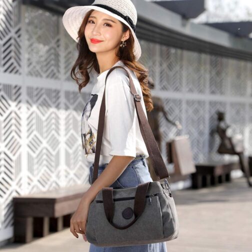 DOURR Hobo Handbags Canvas Crossbody Bag for Women, Multi Compartment Tote Purse Bags - Image 6