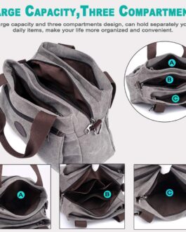 DOURR Hobo Handbags Canvas Crossbody Bag for Women, Multi Compartment Tote Purse Bags